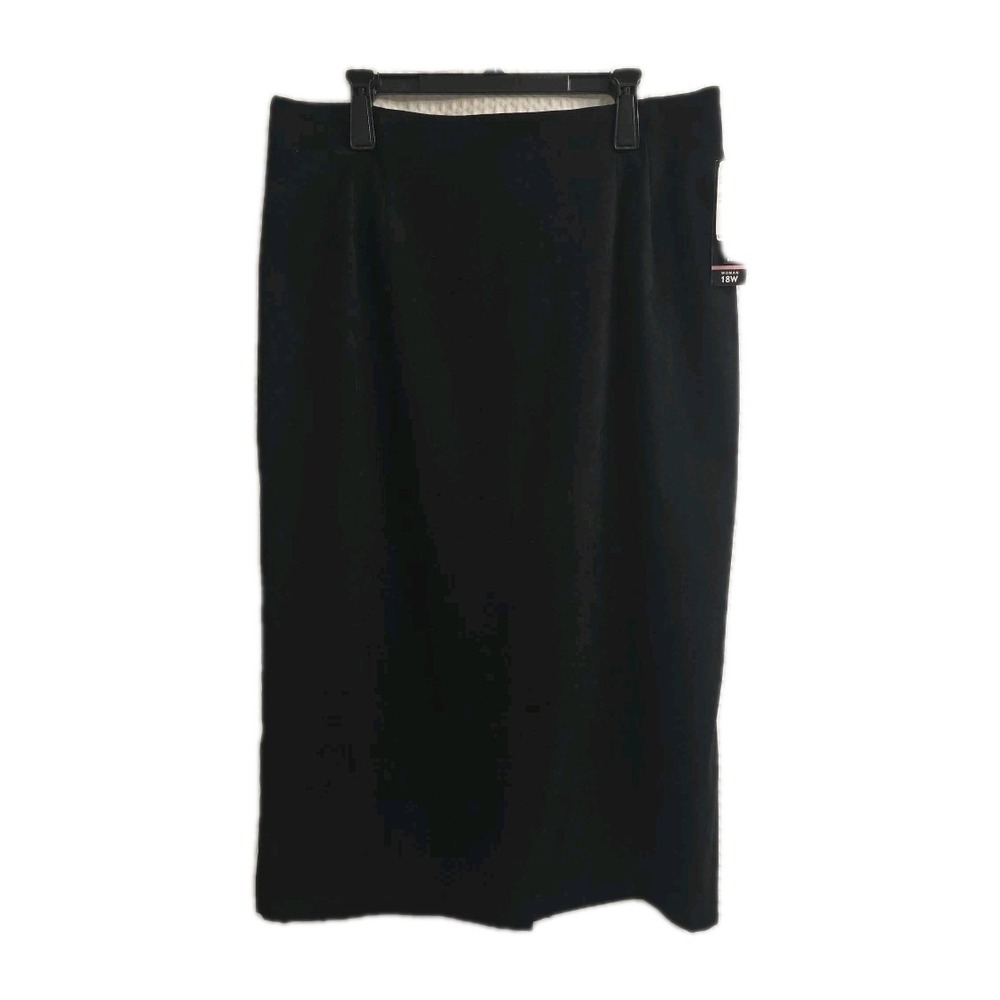 NEW Briggs New York Skirt Womens Medium Black Velvet Long Pencil Casual Size 18